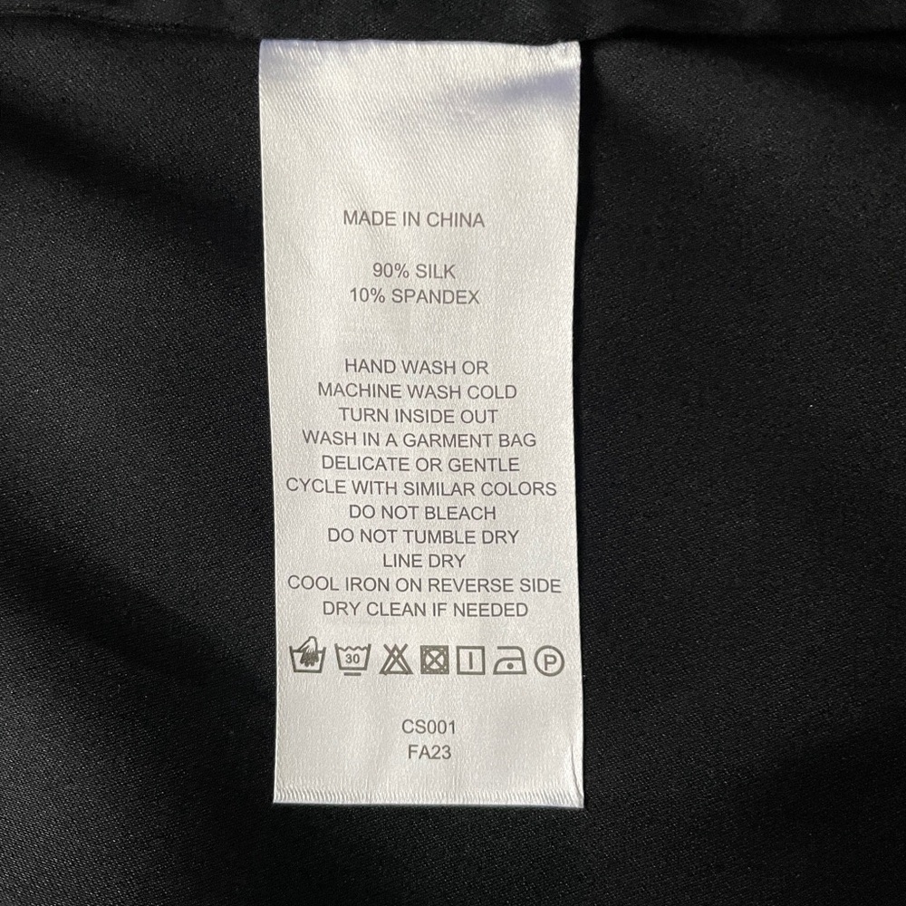 Quince Washable Stretch Silk Notch Collar Blouse - Black - Picture 6 of 7
